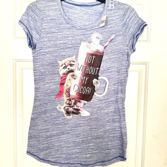 NWT Girls Justice Size 14 Short Sleeve "Not w/o My‎ Cocoa" Top - Picture 1 of 3